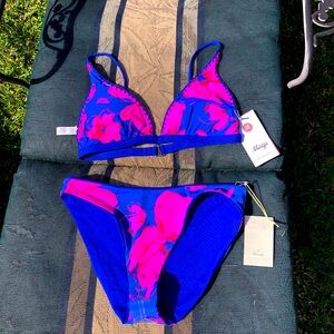 Maaji reversible Bikini Cobalt Blue Parade Crochet And Fushia L